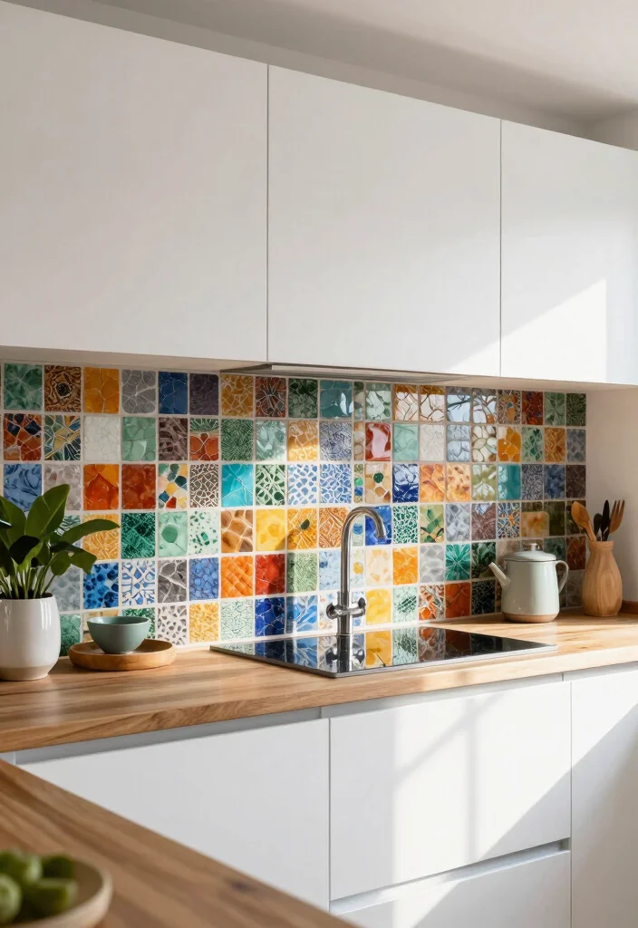 15 Small Kitchen Remodel Ideas That Feel Brand New 6. Colorful Backsplash 0