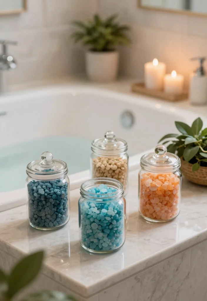 15 Spa Bathroom Decor Ideas That Feel Like a Weekend Retreat 14. Refreshing Bath Salts 0
