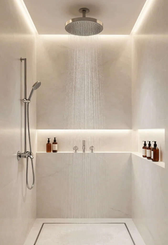 15 Spa Bathroom Decor Ideas That Feel Like a Weekend Retreat 7. High End Shower Fixtures 0